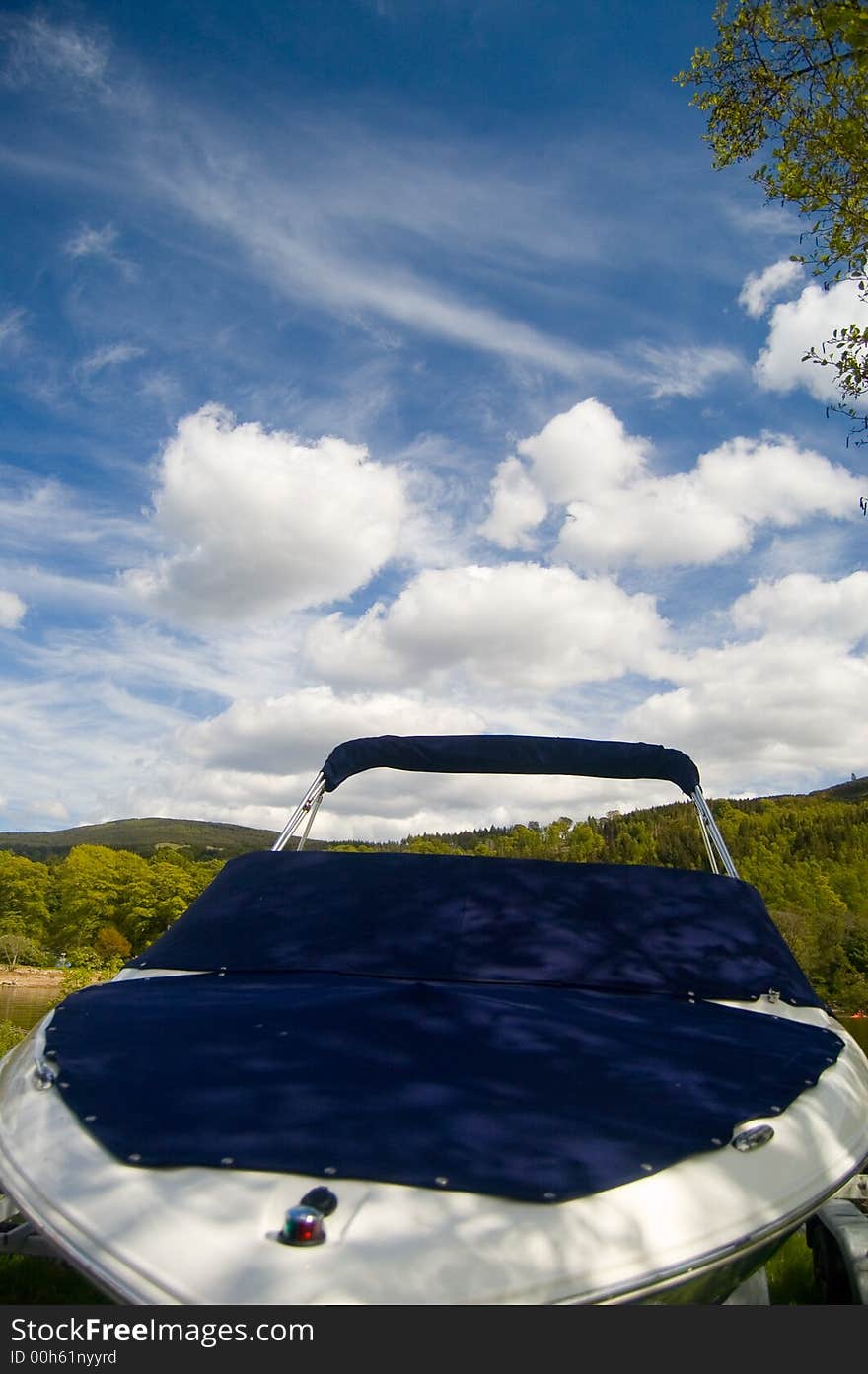 Blue Boat And Blue Sky