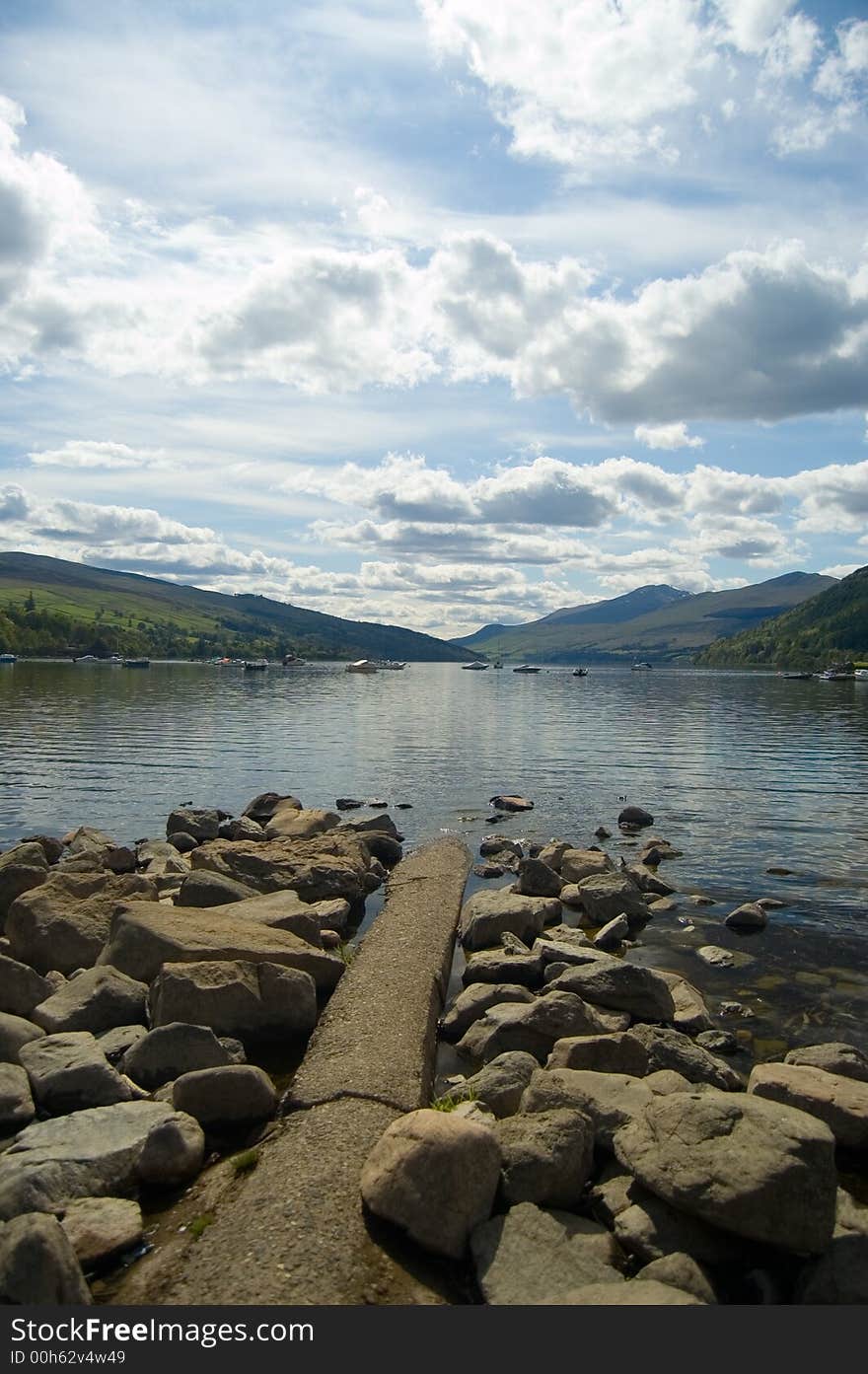 Loch tay and rocks