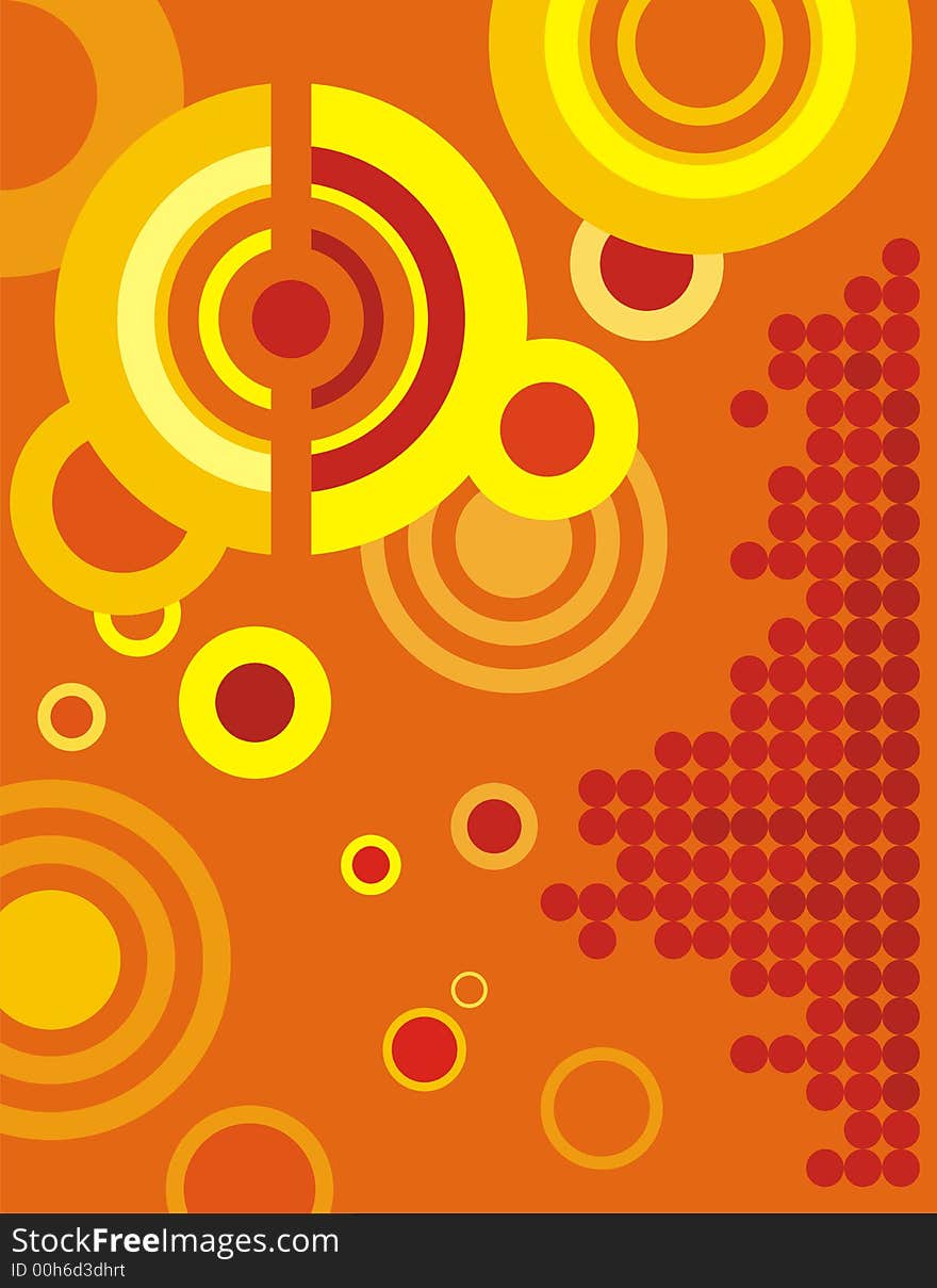 Abstract circle background in yellow, red and orange colors. Abstract circle background in yellow, red and orange colors.