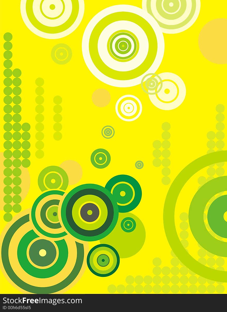 Abstract circle background in yellow and green colors. Abstract circle background in yellow and green colors.