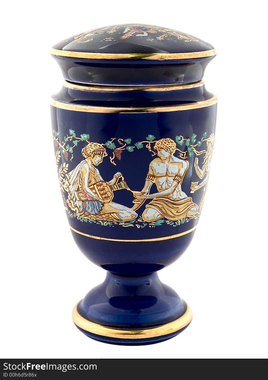 Blue Greek amphora