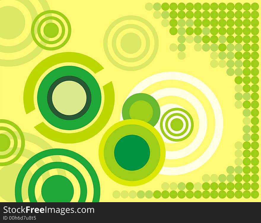 Abstract circle background in yellow and green colors. Abstract circle background in yellow and green colors.