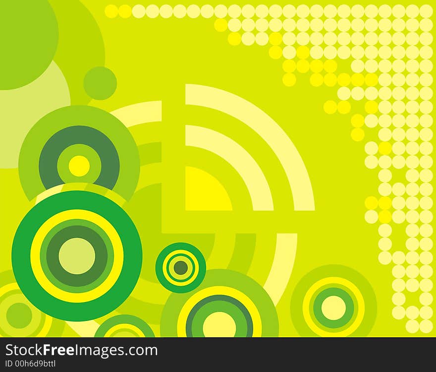 Abstract circle background in yellow and green colors. Abstract circle background in yellow and green colors.
