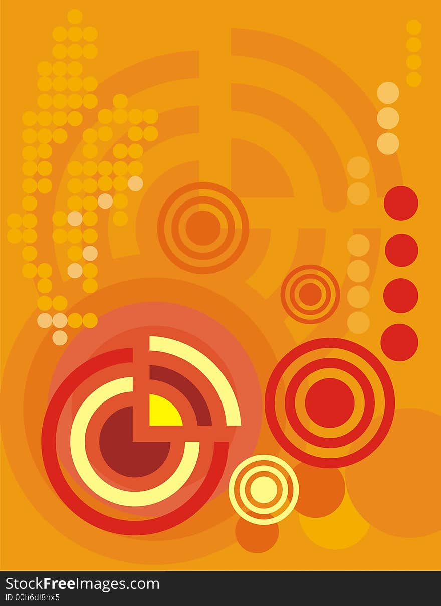 Abstract circle background in yellow, red and orange colors. Abstract circle background in yellow, red and orange colors.