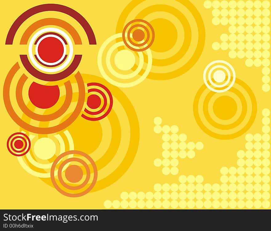 Abstract circle background in yellow, red and orange colors. Abstract circle background in yellow, red and orange colors.