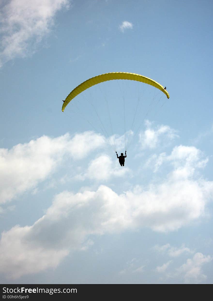 Parachute with man, parachute, have fun in a parachute