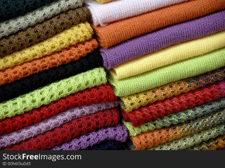 A Close Up Abstract Shot of Folded Woollens. A Close Up Abstract Shot of Folded Woollens