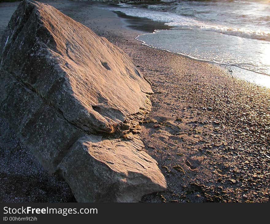 Rocky beach  on sunny day