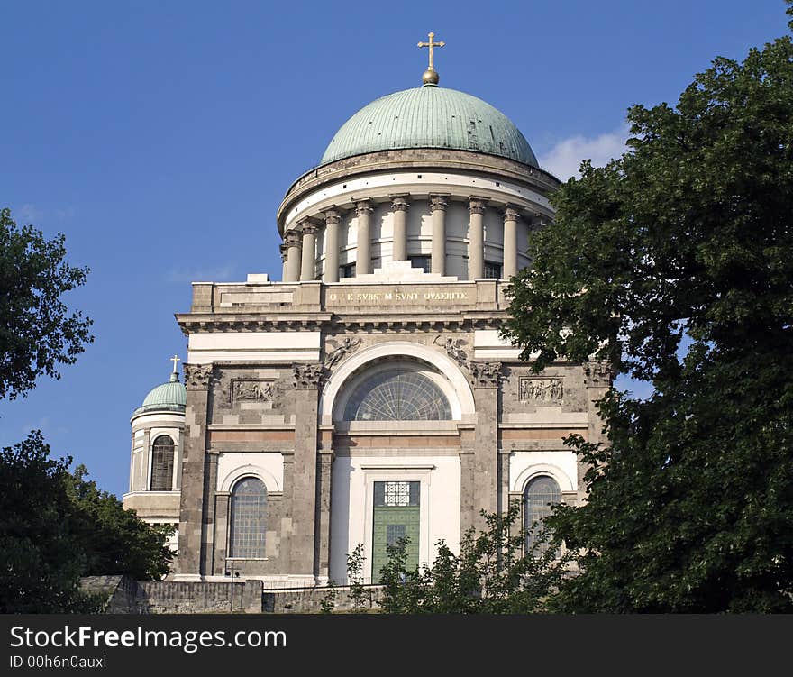 Esztergom Basilica, view from the Danube river bank