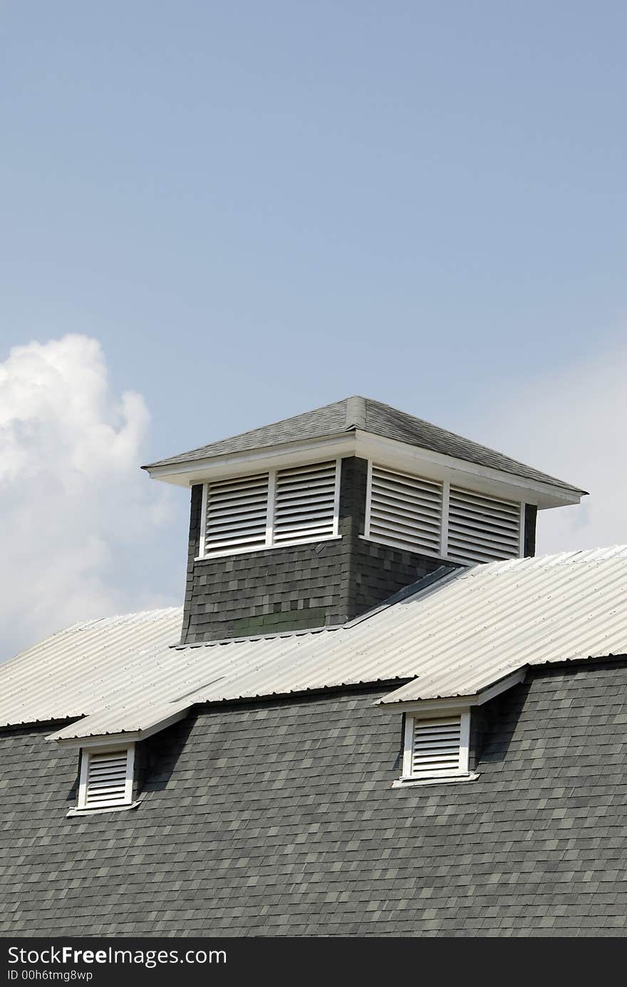 Classic architectural roof lines of an old barn. Classic architectural roof lines of an old barn