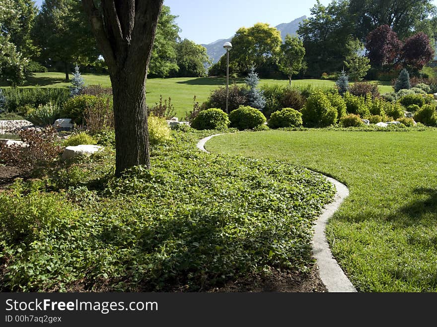 Walking garden on a summer morning