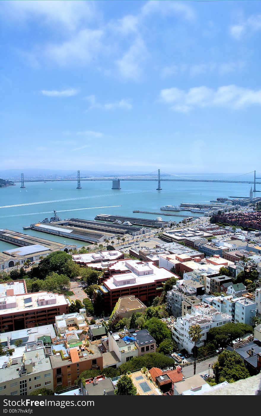 View from the Coit Tower in San Francisco. View from the Coit Tower in San Francisco