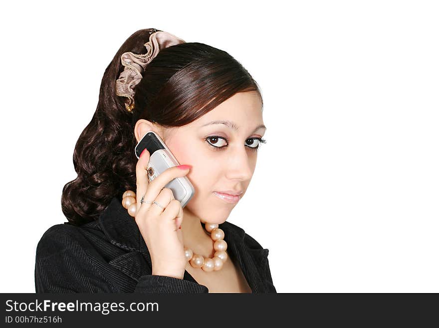 Portrait of the nice girl with phone. Portrait of the nice girl with phone