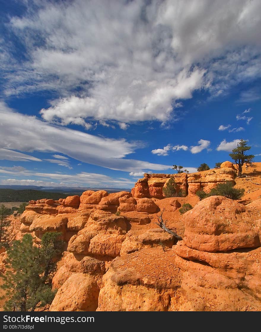 Clouds on a red canyon