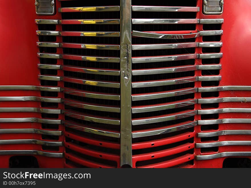 Front grill of an old farm truck. Front grill of an old farm truck