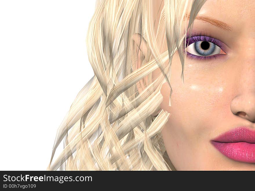 3D render of a womans face