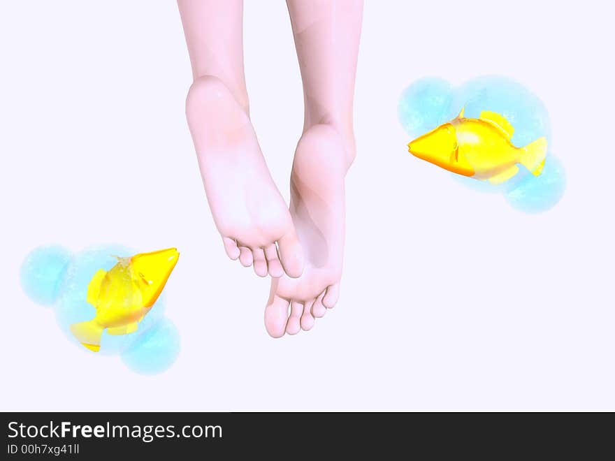 3D render of a Woman's feet