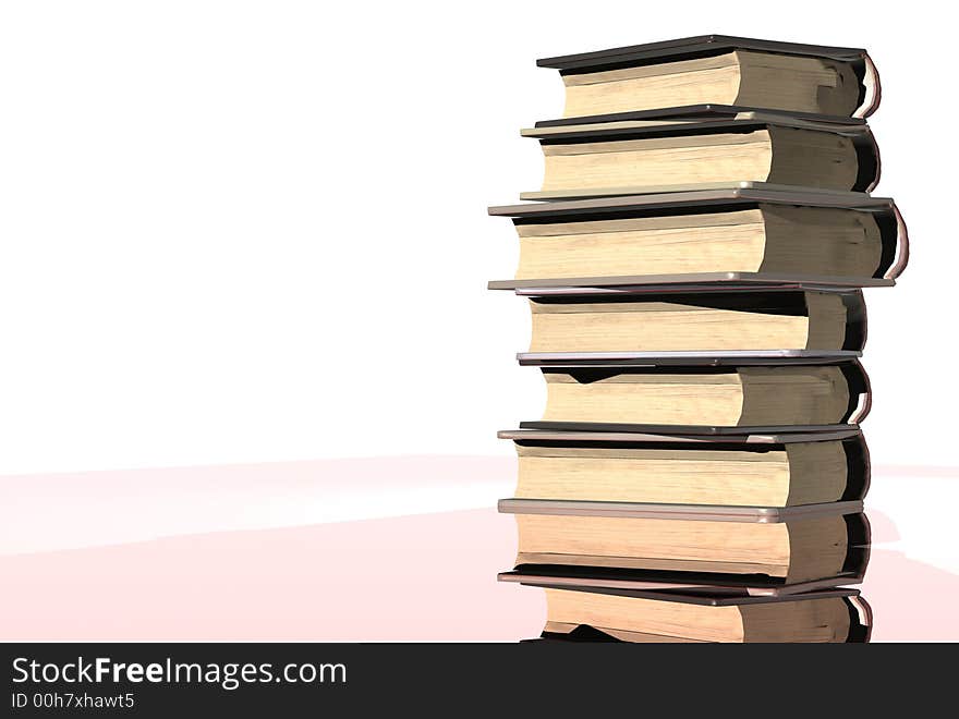 3D render of a stack of books