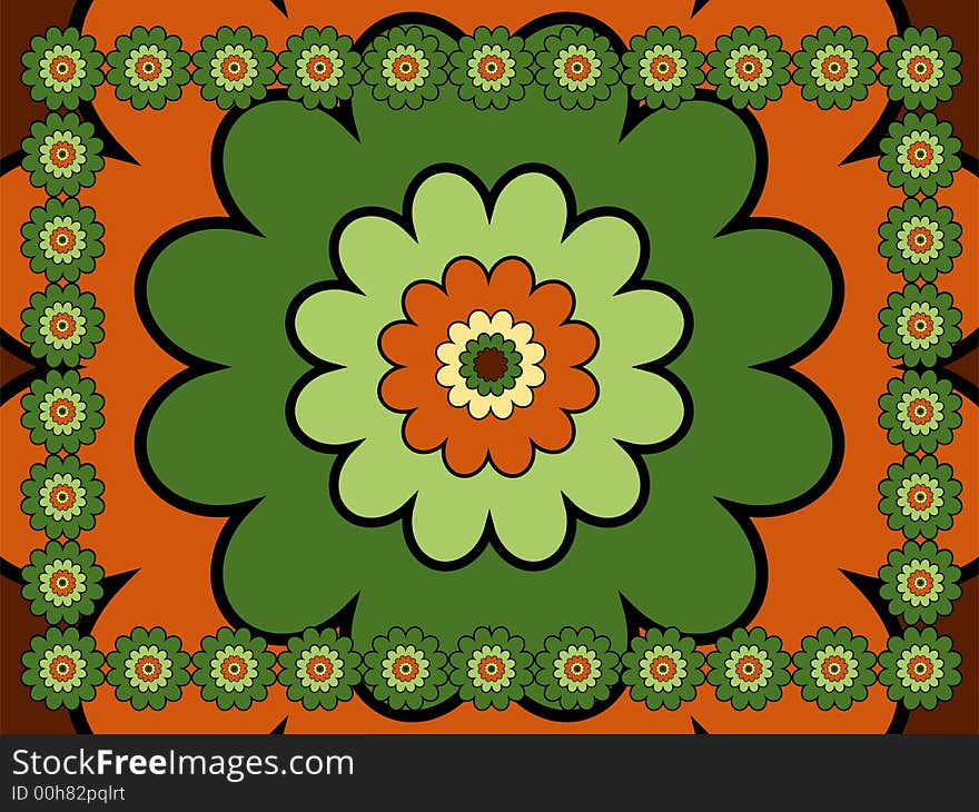 Co-ordinated and colorful floral background illustration. Co-ordinated and colorful floral background illustration