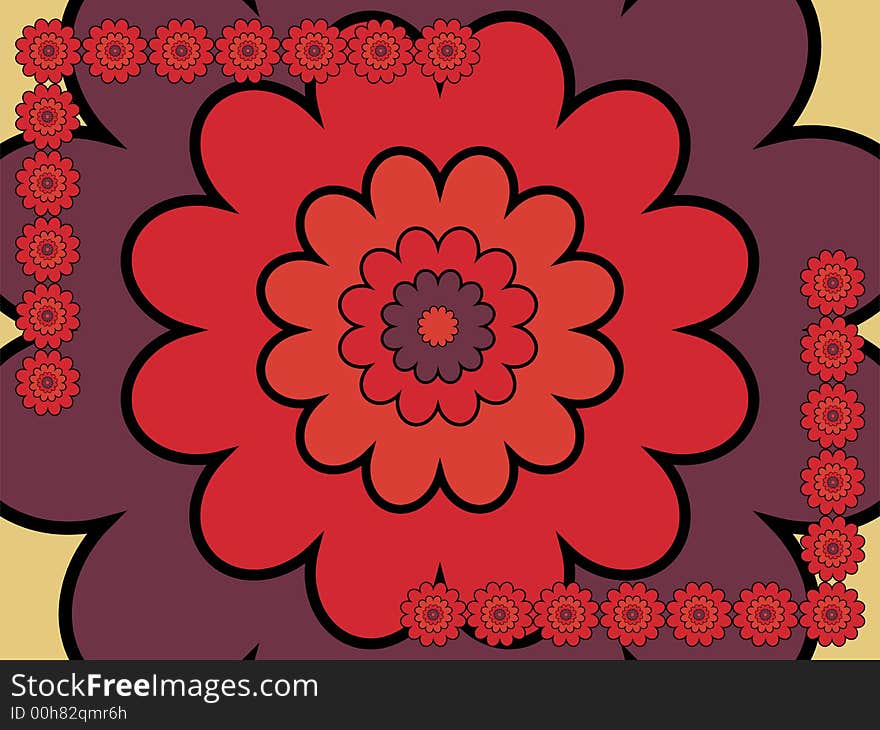 Co-ordinated and colorful floral background illustration. Co-ordinated and colorful floral background illustration