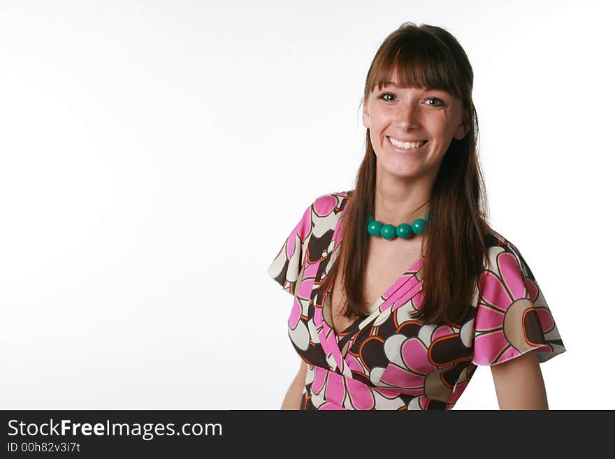 The nice girl on a white background. The nice girl on a white background