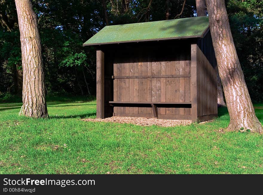 Wooden Shelter On Golf Couse