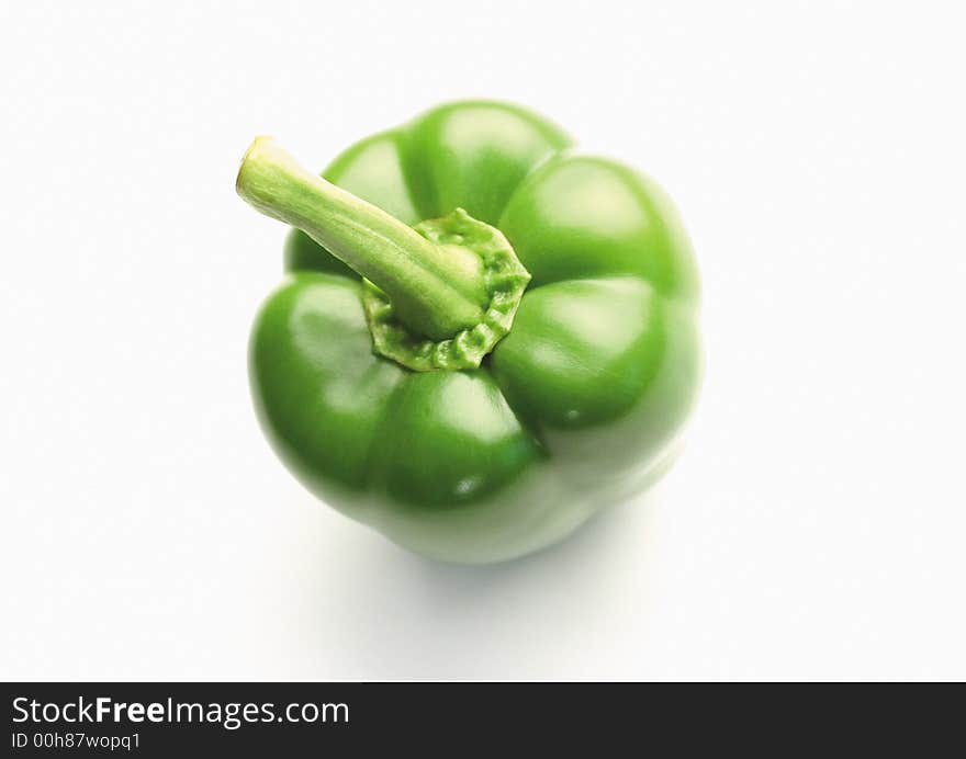 Close-up of a green bell pepper