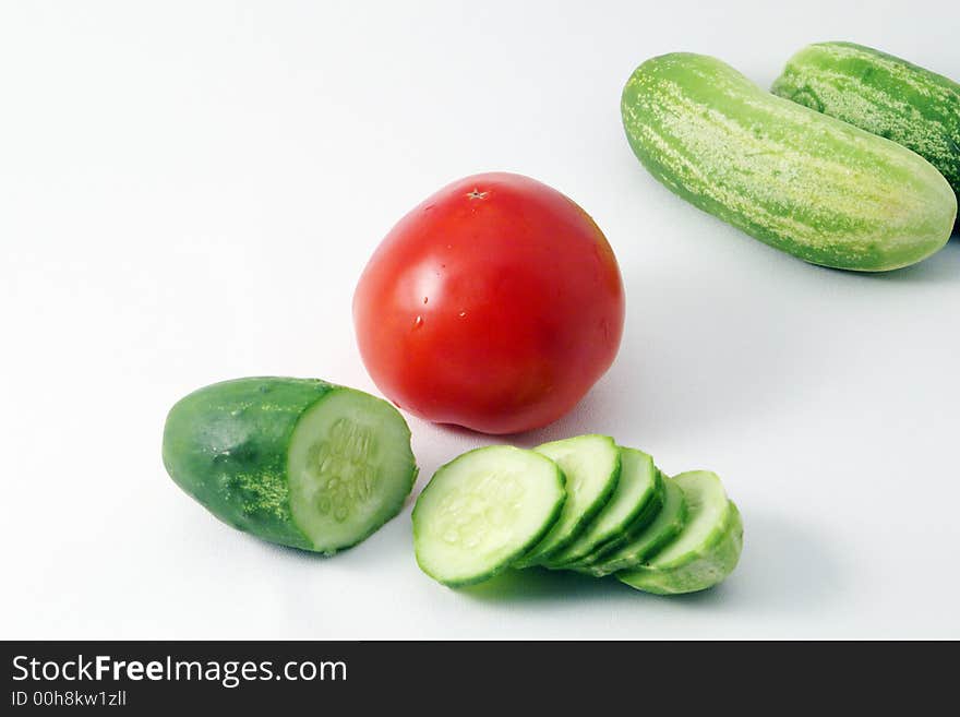 Cucumber and tomato