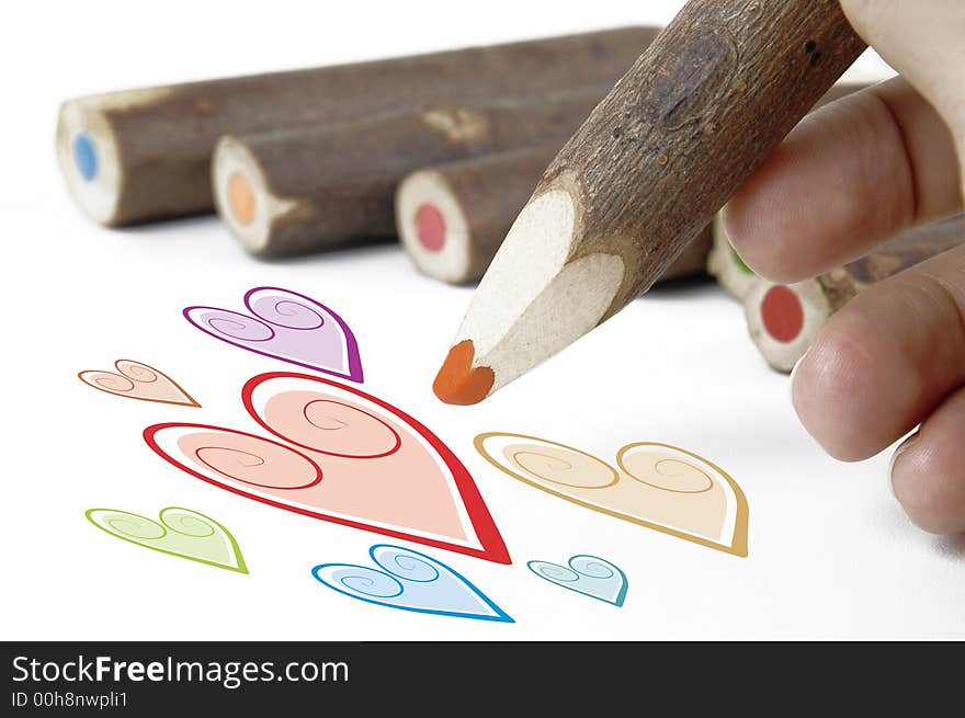 Hearts and pencils