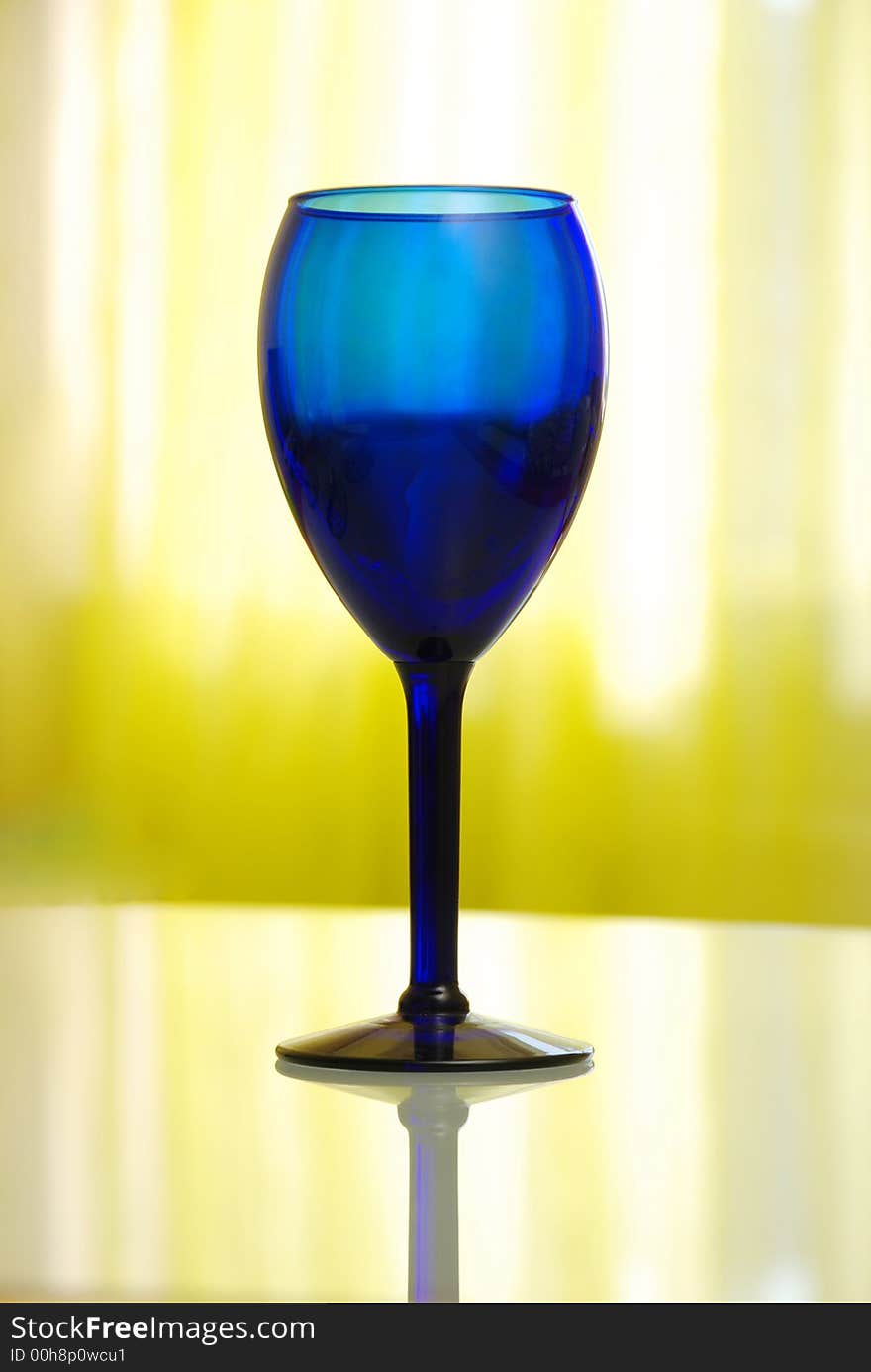 Blue cobalt vine glass