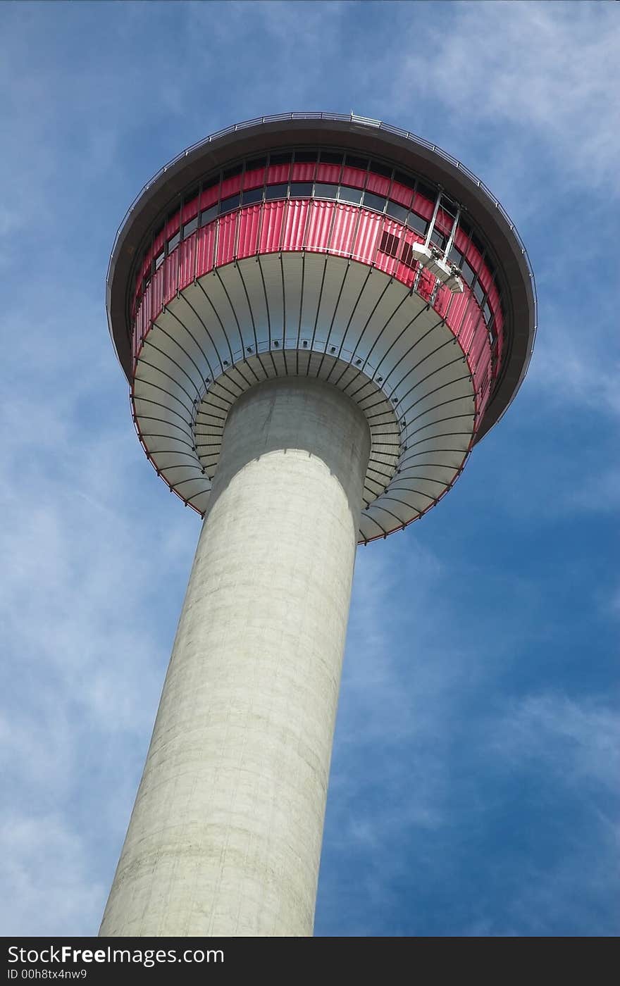 Calgary tourist attraction with dramatic revolving restaurant for those city views. Calgary tourist attraction with dramatic revolving restaurant for those city views