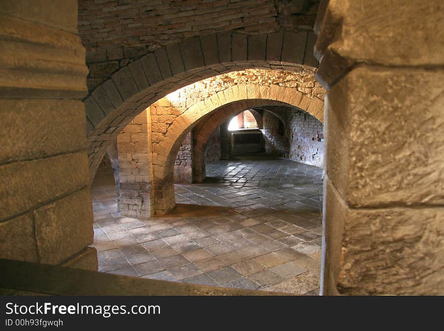 Inside the monastir of Jaca, Spain