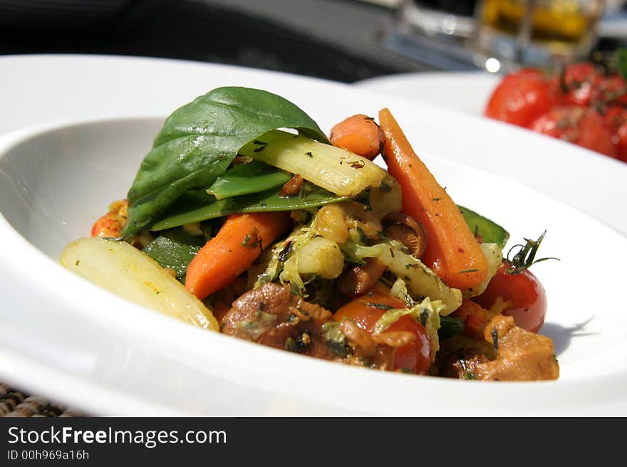 Vegetable salad on the plate. Vegetable salad on the plate