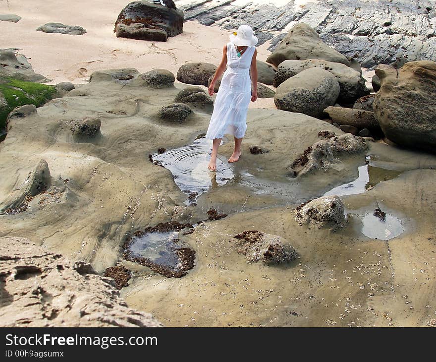 Exploring the tidepools and beach. Exploring the tidepools and beach