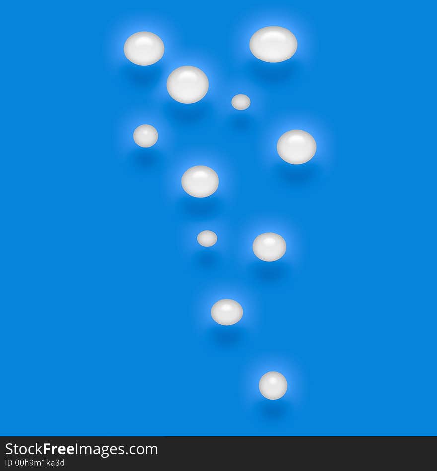 Tiny white bubbles floating on blue background. Tiny white bubbles floating on blue background