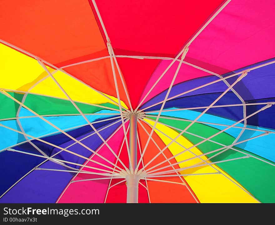 Bright colors of an open umbrella. Bright colors of an open umbrella