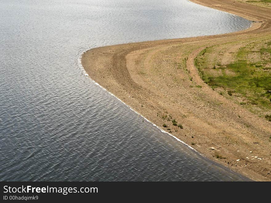 Beach lake scenery in summer.