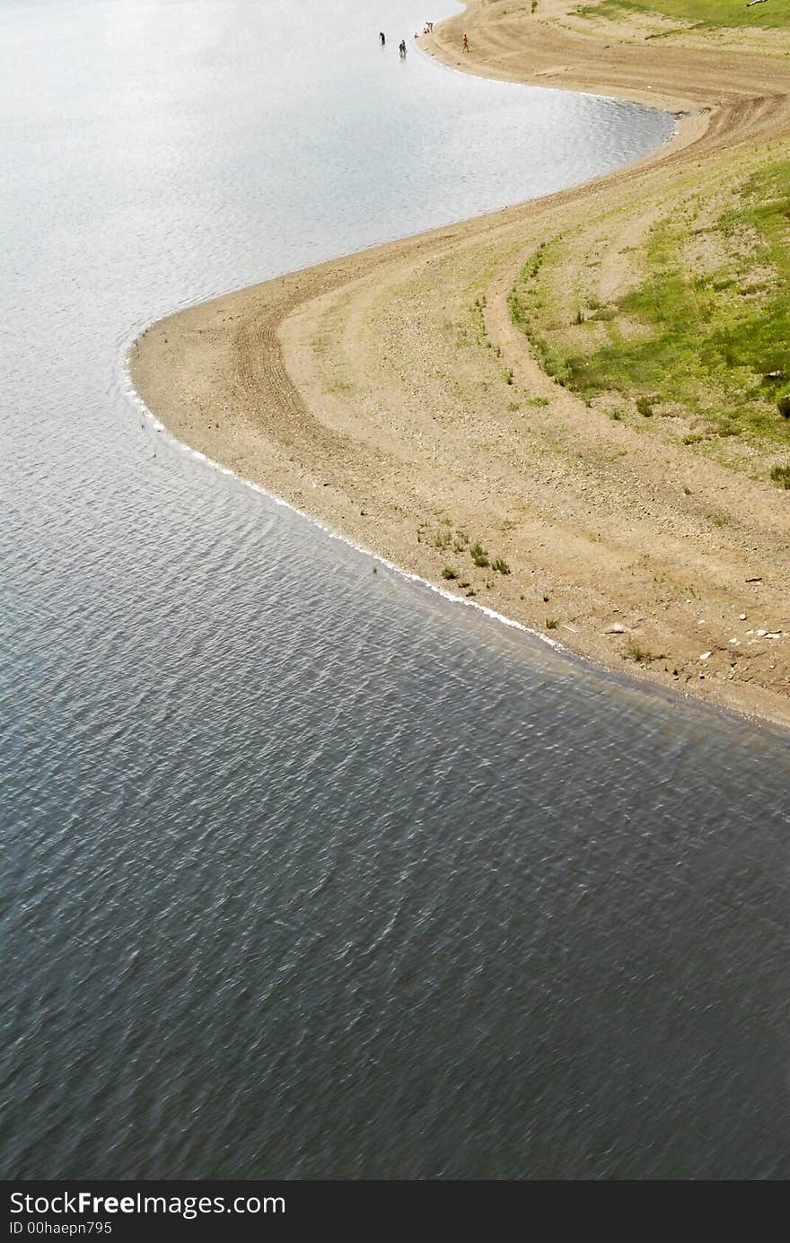 Beach lake scenery in summer