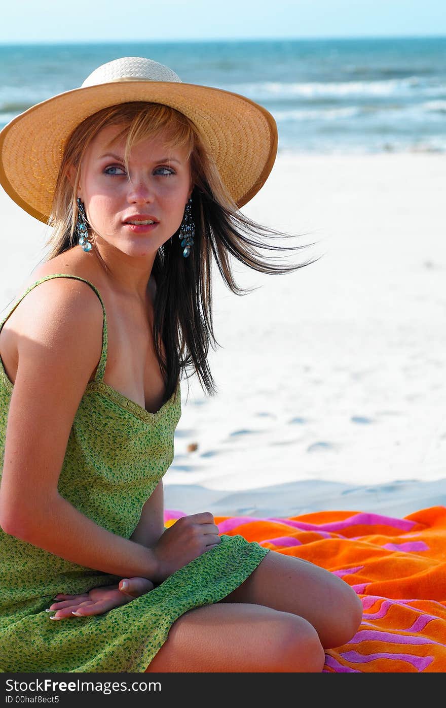 Young girl on the beach. Young girl on the beach