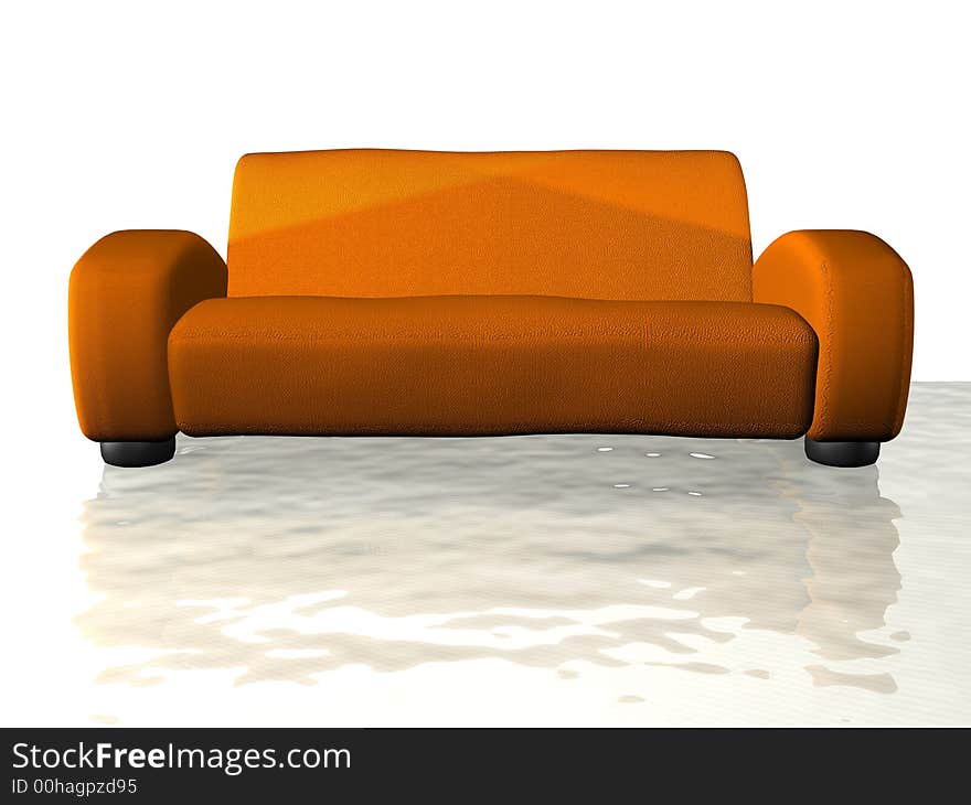 3d sofa on white background. 3d sofa on white background