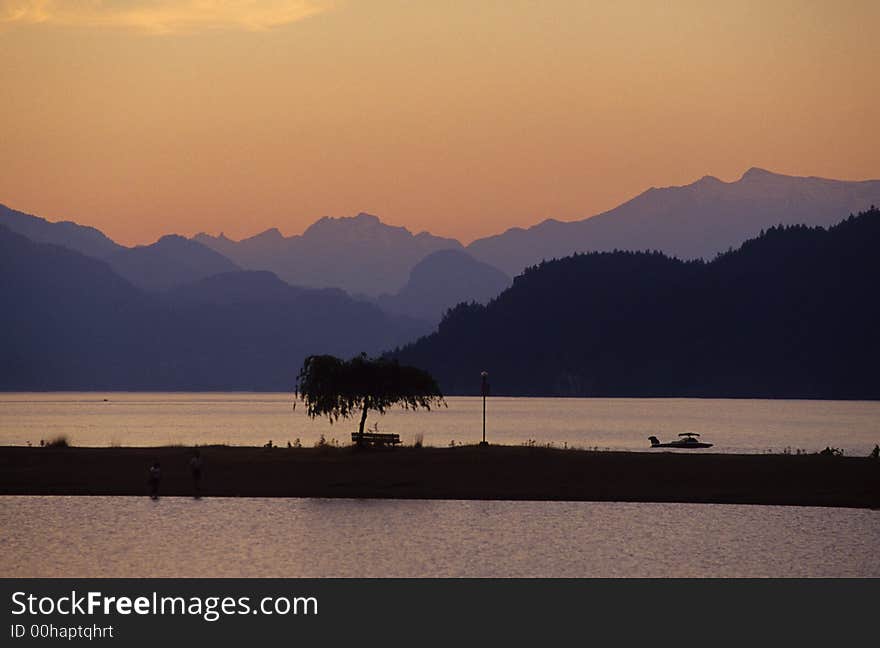 Harrison Lake, British Columbia, Canada at sunset. Harrison Lake, British Columbia, Canada at sunset.