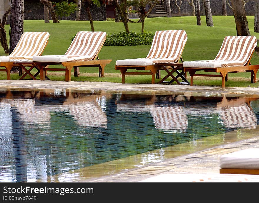 View of pillows arranged on a seat in a balcony, Mayaubud. View of pillows arranged on a seat in a balcony, Mayaubud.