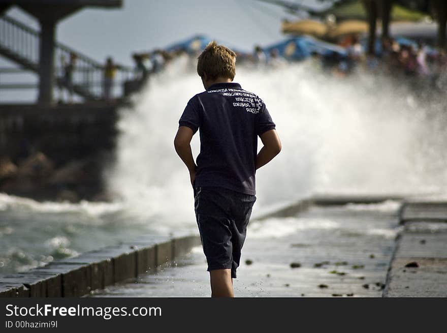 Boy on seacoast