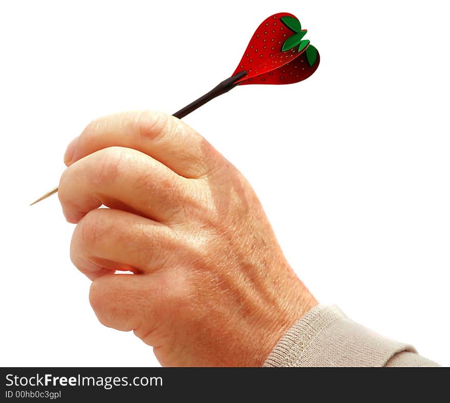 Man throwing a strawberry heart  symbol of love. Man throwing a strawberry heart  symbol of love