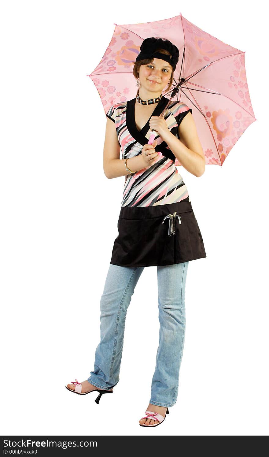 Young girl with umbrella