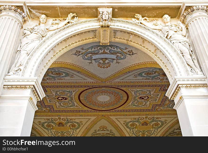 Ornate archway and ceiling