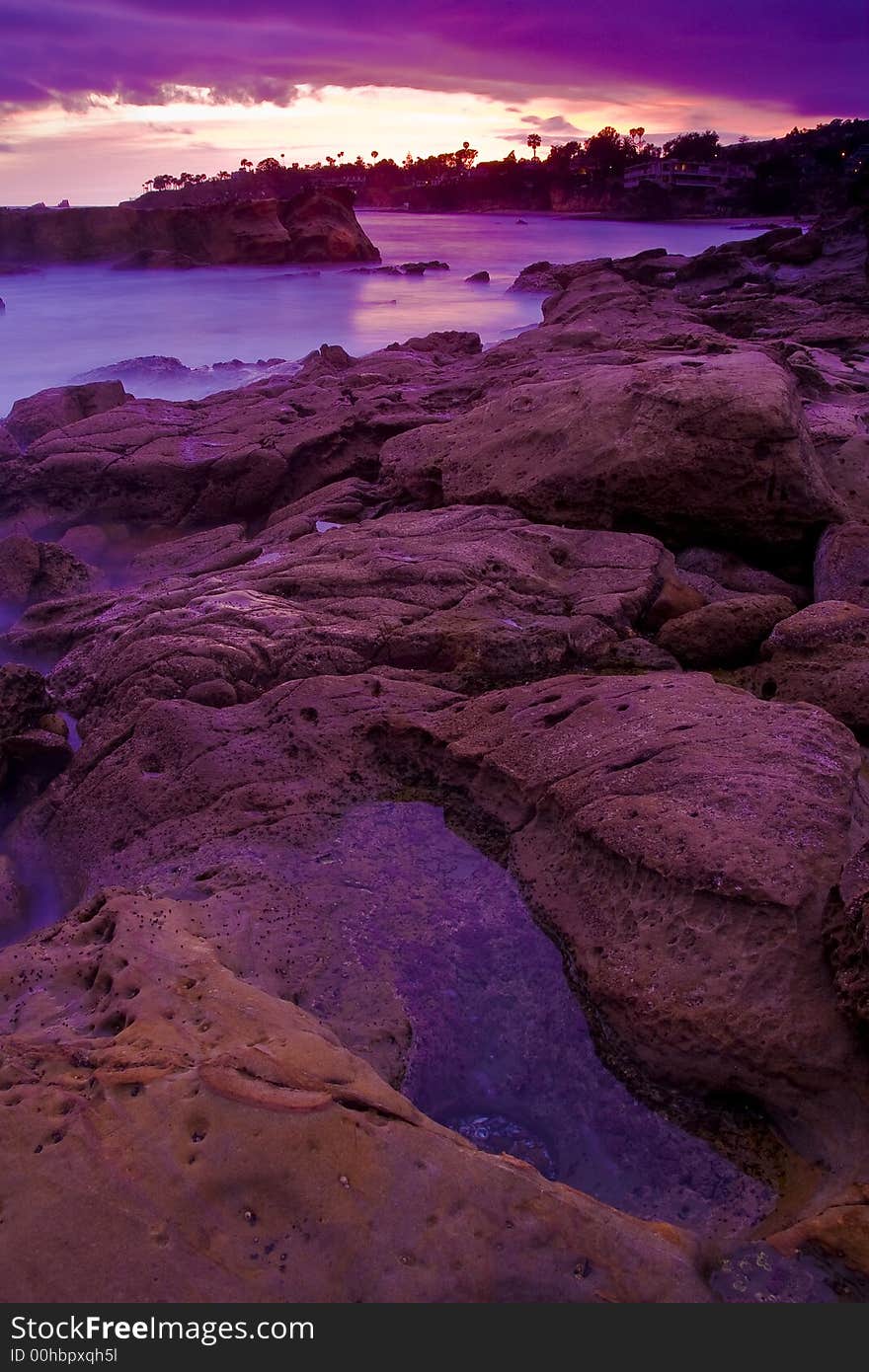 Tidepool At Sunset