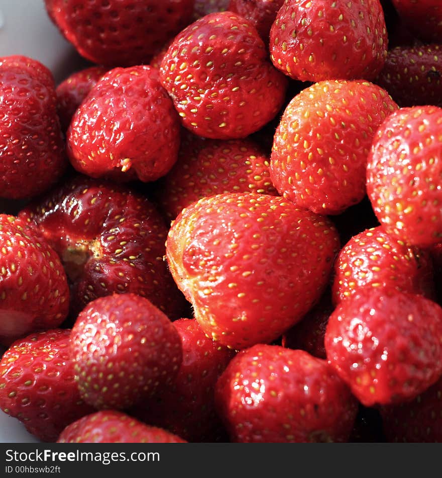 Bunch of red tasty strawberries