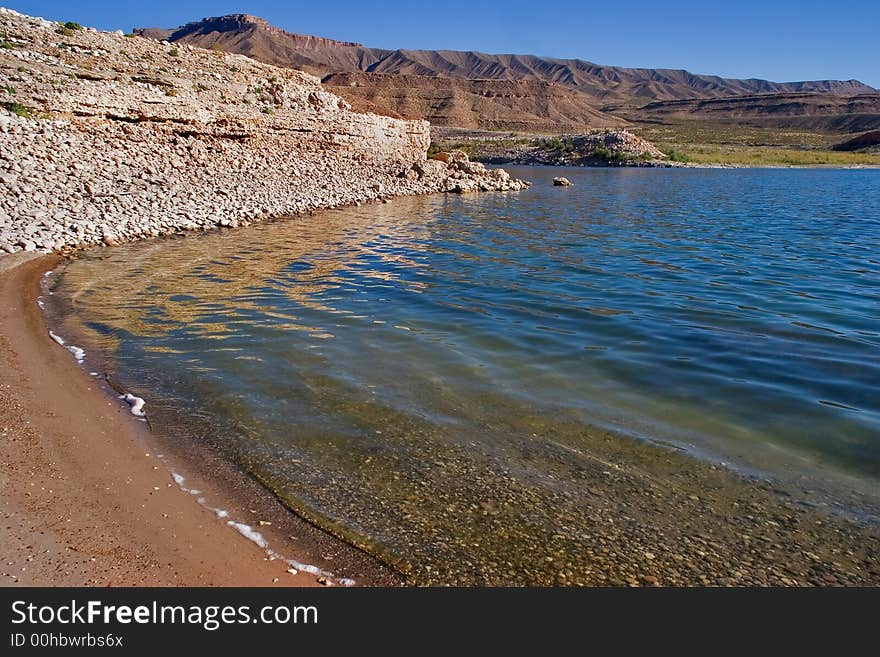 A picturesque site of the river Colorado current in state of Utah, the USA. A picturesque site of the river Colorado current in state of Utah, the USA