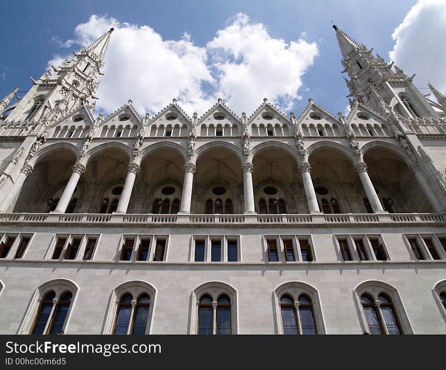 Parliament, view from the Danube river bank. Parliament, view from the Danube river bank